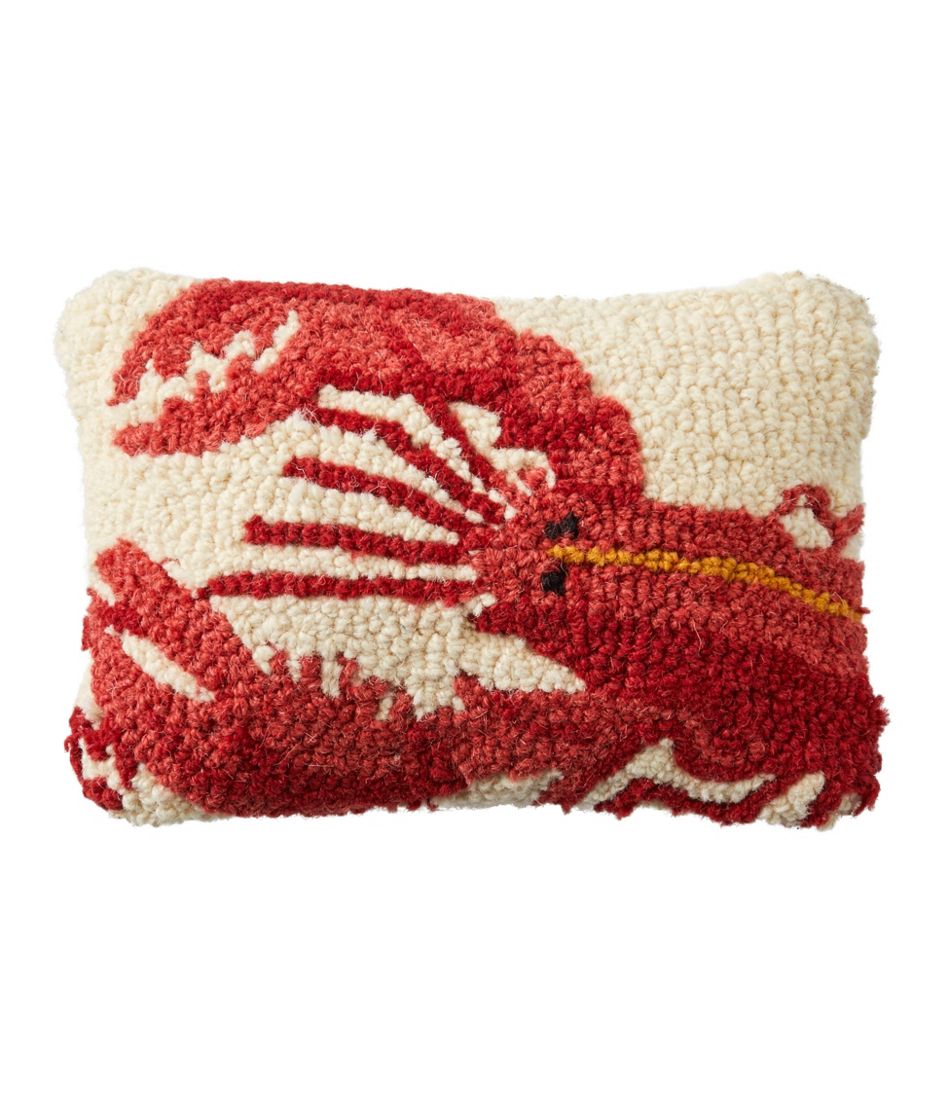 L.L.Bean US | Wool Hooked Throw Pillow, Lobster, 8" x 12"