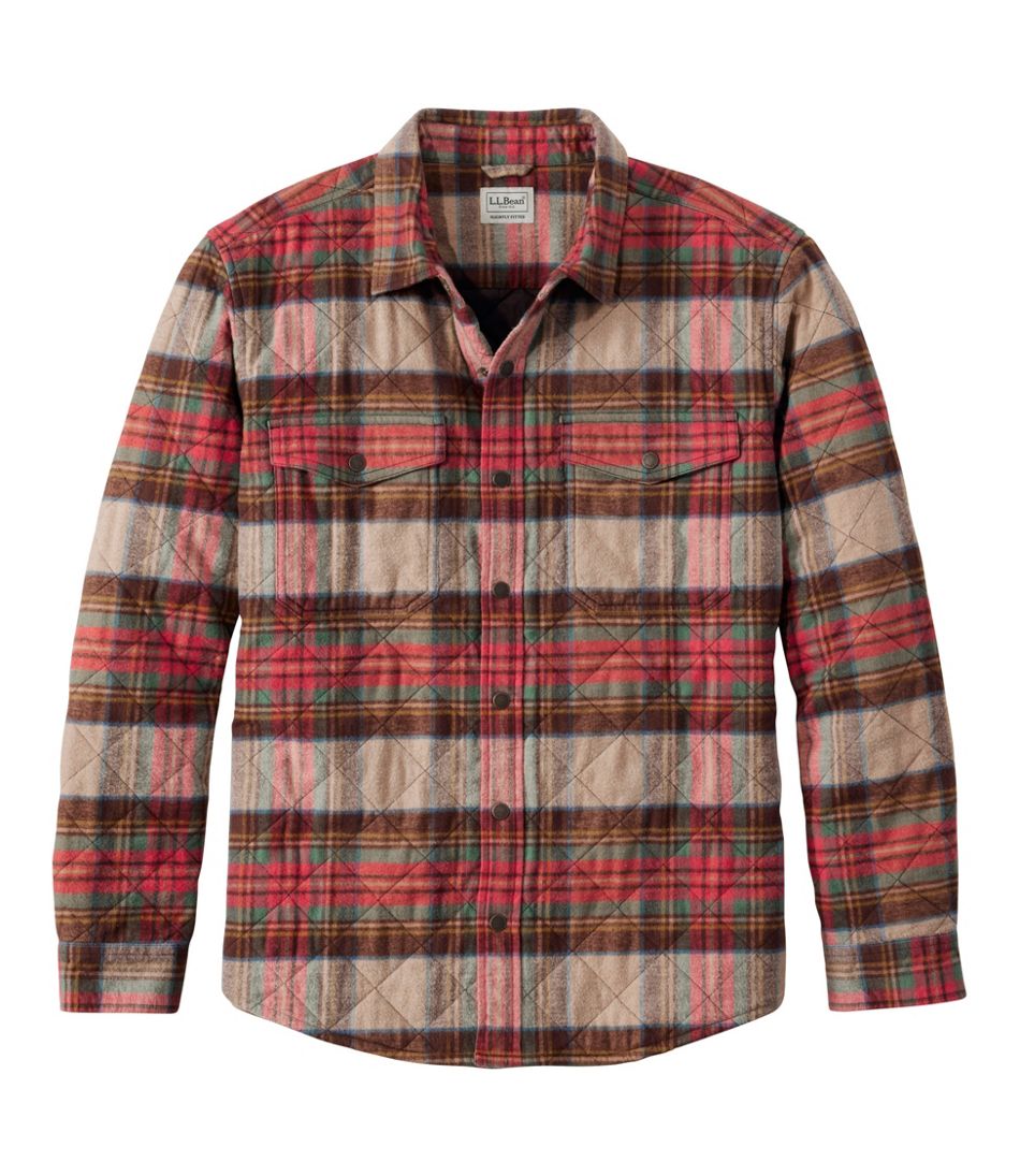 L.L.Bean Outlet | Men's Quilted Scotch Plaid Flannel Shirt Jac