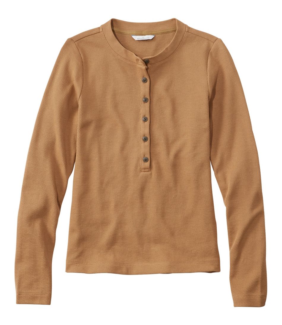 L.L.Bean Discount | Women's Signature Premium Thermal Tops, Long-Sleeve Henley Shirt