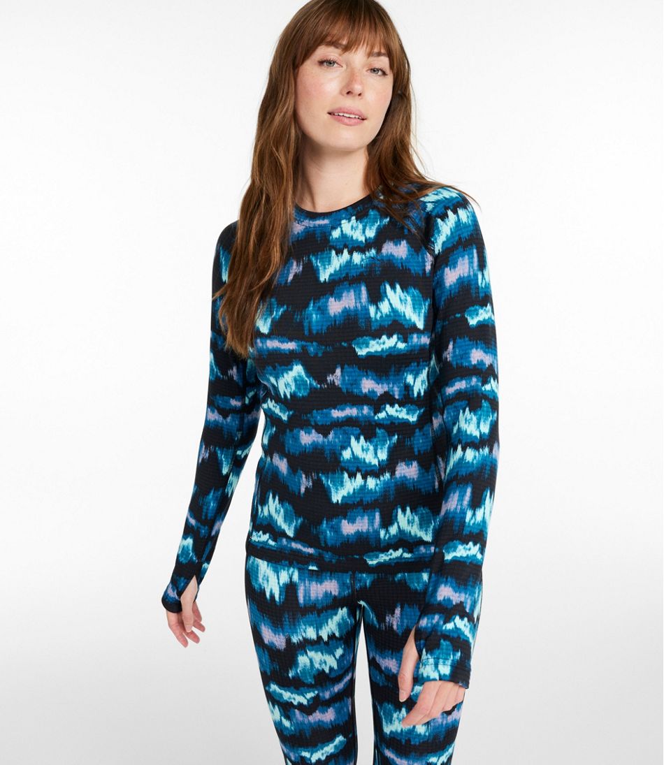L.L.Bean Sale | Women's Heavyweight Base Layer Crew Top, Print
