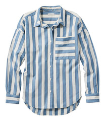 L.L.Bean For Sale | Women's Signature Premium Essential Poplin Shirt, Long-Sleeve Novelty Stripe