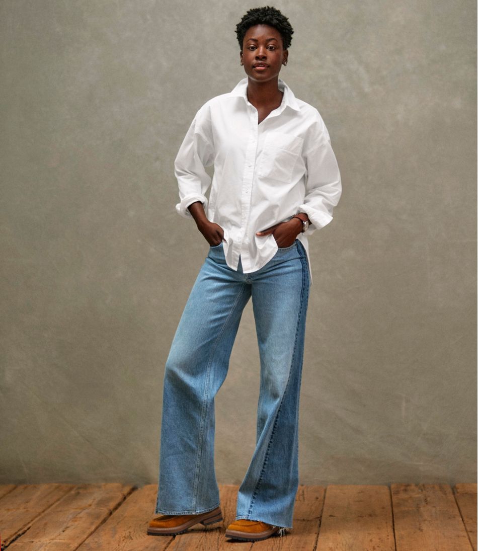 L.L.Bean On Sale | Women's Signature Premium Essential Poplin Shirt, Long-Sleeve