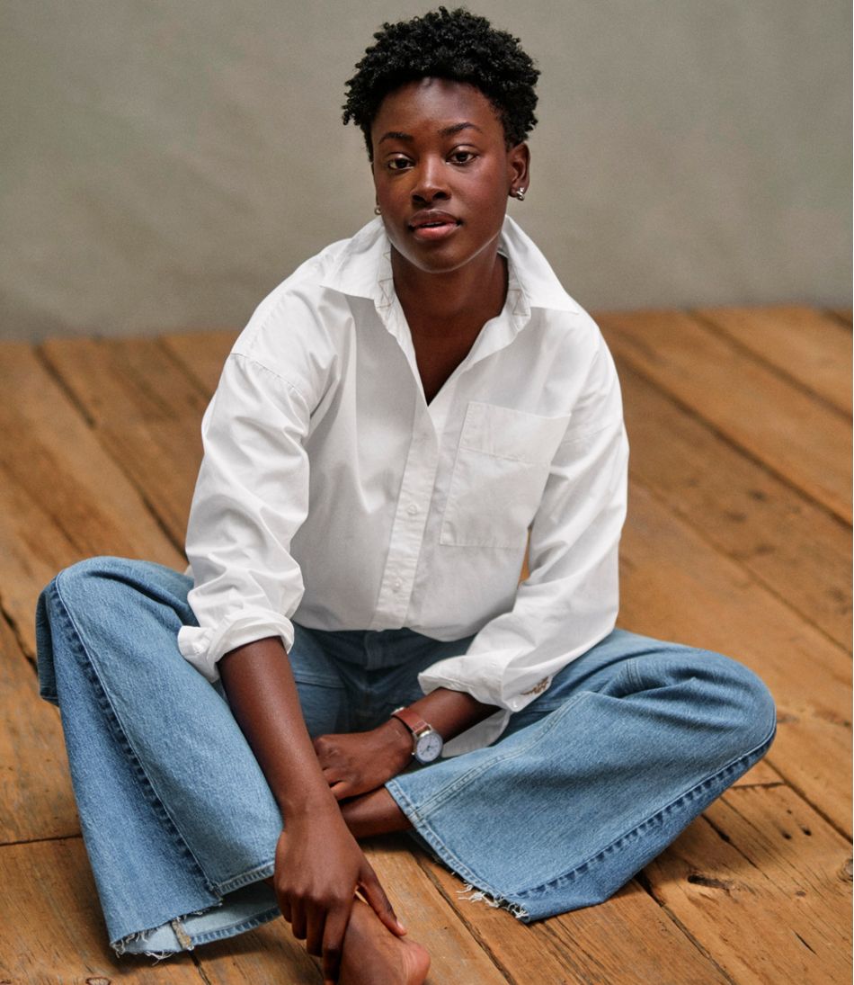 L.L.Bean On Sale | Women's Signature Premium Essential Poplin Shirt, Long-Sleeve