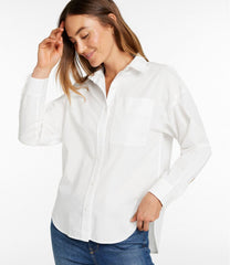 L.L.Bean On Sale | Women's Signature Premium Essential Poplin Shirt, Long-Sleeve
