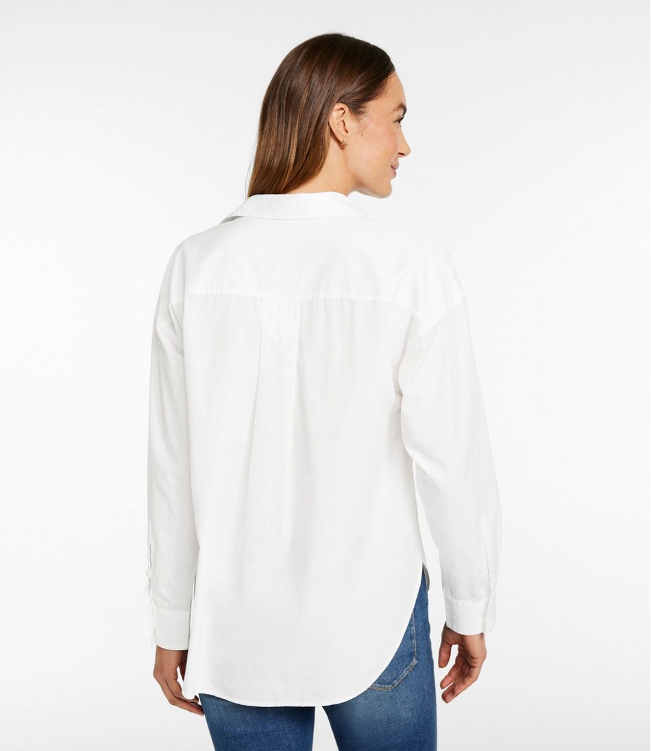 L.L.Bean On Sale | Women's Signature Premium Essential Poplin Shirt, Long-Sleeve