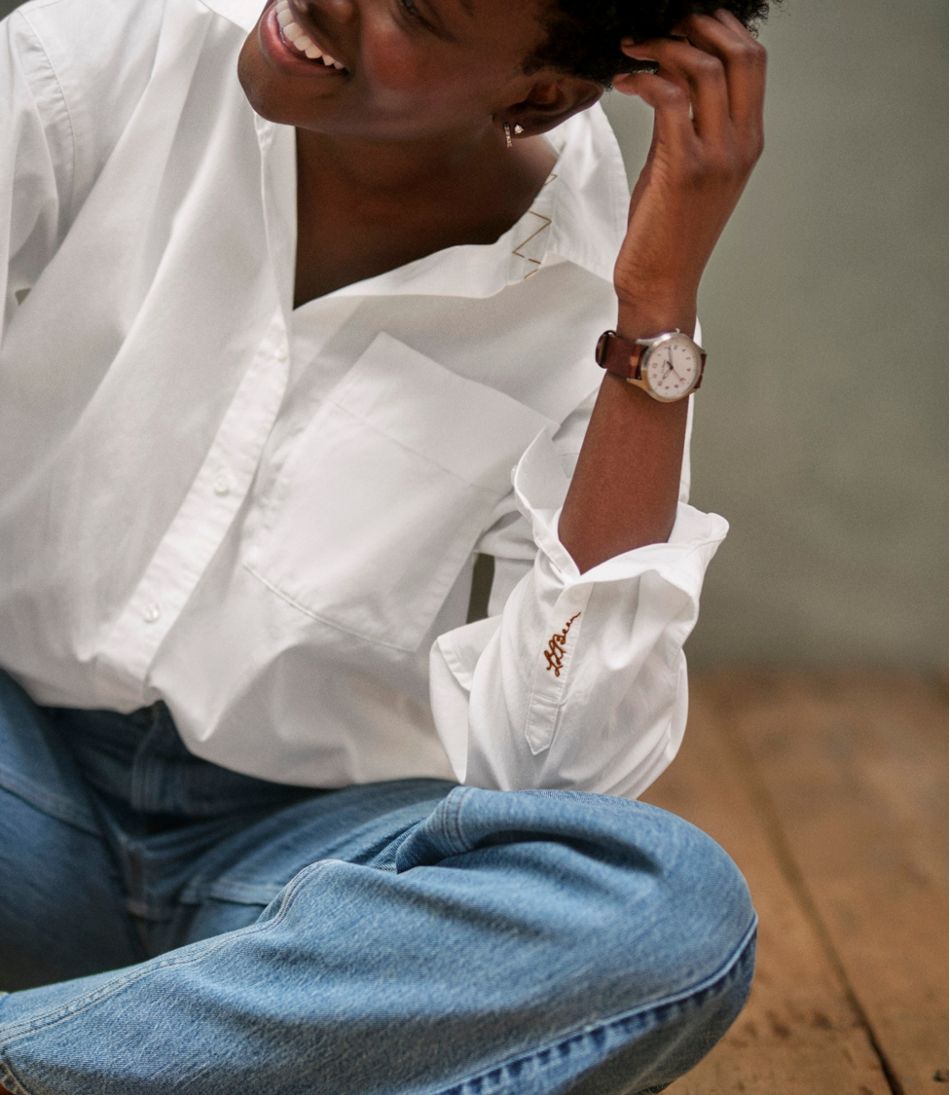 L.L.Bean On Sale | Women's Signature Premium Essential Poplin Shirt, Long-Sleeve