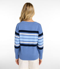 L.L.Bean On Sale | Women's Cotton/Cashmere Sweater, V-Neck Stripe