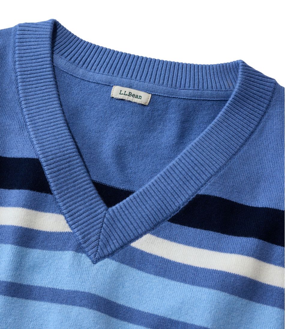 L.L.Bean On Sale | Women's Cotton/Cashmere Sweater, V-Neck Stripe