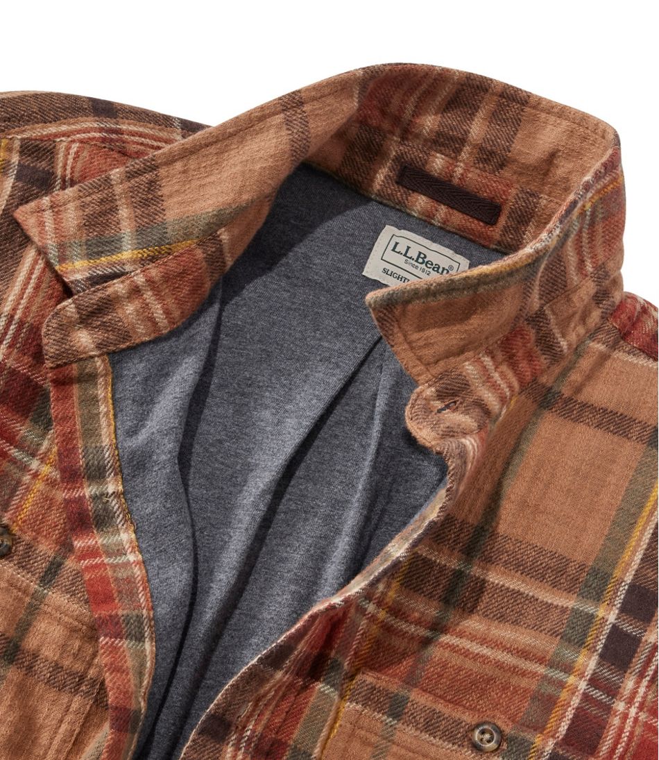 L.L.Bean Outlet | Men's 1912 Field Flannel Shirt, Lined, Slightly Fitted Untucked Fit, Plaid