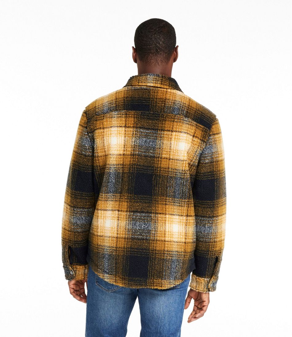L.L.Bean | Men's Signature Mixed Media Fleece Shirt Jacket, Plaid
