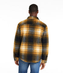 L.L.Bean | Men's Signature Mixed Media Fleece Shirt Jacket, Plaid