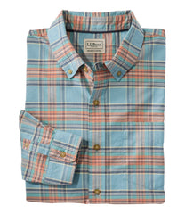 L.L.Bean Online | Men's Sunwashed Oxford Shirt, Slightly Fitted Untucked Fit, Plaid