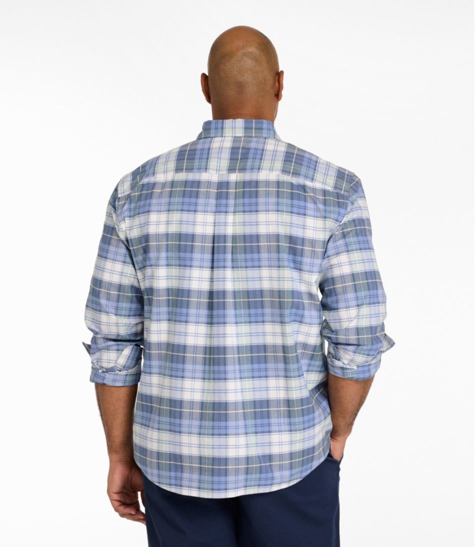 L.L.Bean Online | Men's Sunwashed Oxford Shirt, Slightly Fitted Untucked Fit, Plaid