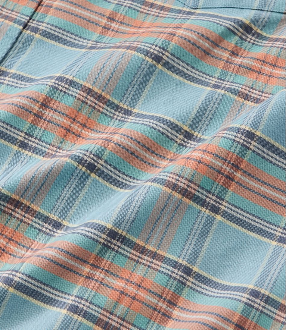 L.L.Bean Online | Men's Sunwashed Oxford Shirt, Slightly Fitted Untucked Fit, Plaid