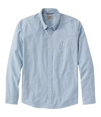 L.L.Bean New | Men's Comfort Stretch Performance® Chambray Shirt, Long-Sleeve, Slightly Fitted Untucked Fit