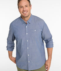 L.L.Bean New | Men's Comfort Stretch Performance® Chambray Shirt, Long-Sleeve, Slightly Fitted Untucked Fit