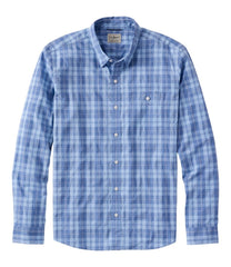 L.L.Bean Online | Men's Comfort Stretch Performance® Chambray Shirt, Long-Sleeve, Slightly Fitted Untucked Fit, Plaid