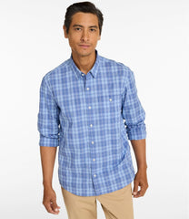 L.L.Bean Online | Men's Comfort Stretch Performance® Chambray Shirt, Long-Sleeve, Slightly Fitted Untucked Fit, Plaid