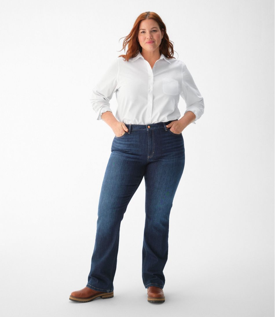 L.L.Bean Online | Women's Wrinkle-Free Pinpoint Oxford Shirt, Long-Sleeve Relaxed Fit