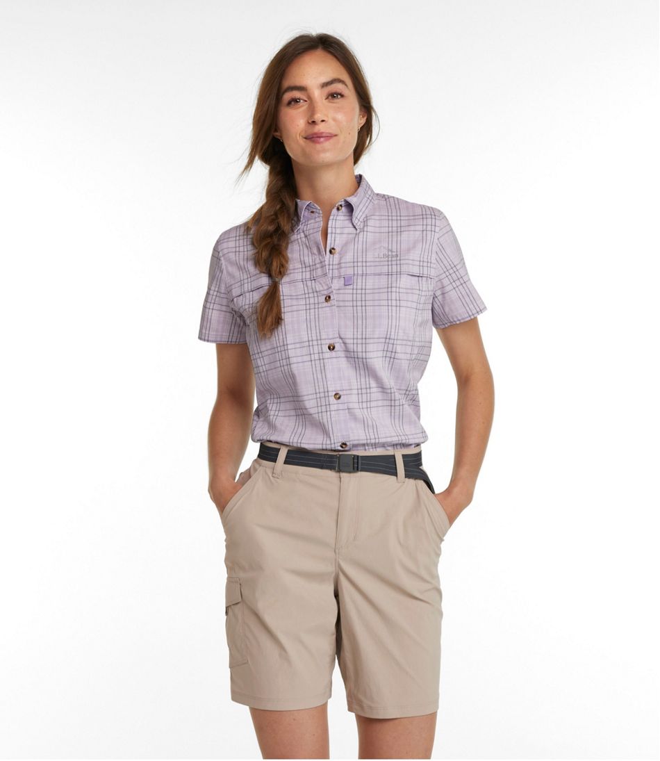 L.L.Bean Outlet | Women's Tropicwear Shirt, Plaid Short-Sleeve