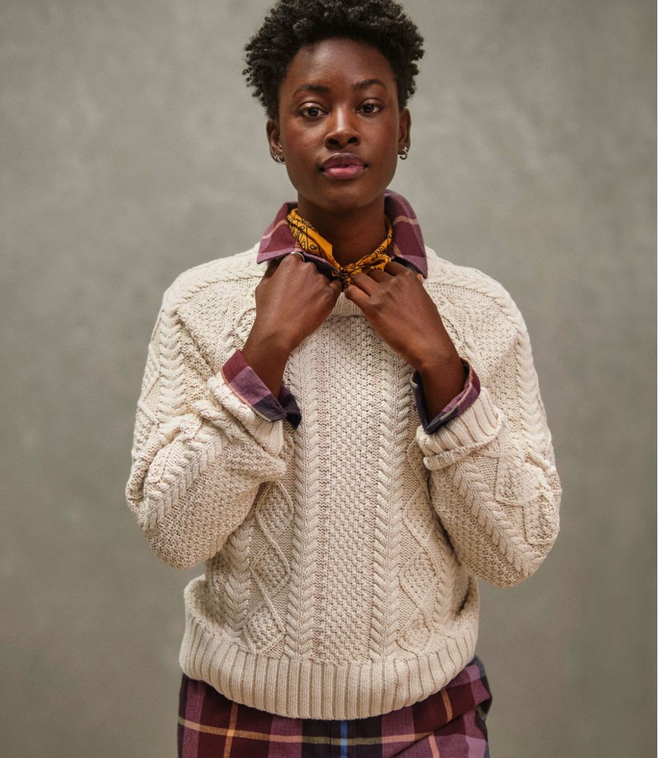 L.L.Bean Discount | Women's Signature Cotton Fisherman Sweater, Crewneck