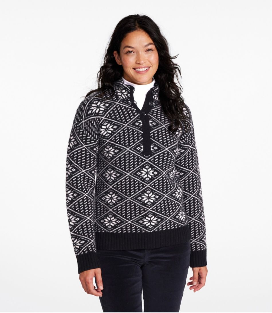 L.L.Bean Discount | Women's Signature Kingfield Merino Wool Sweater, Fair Isle
