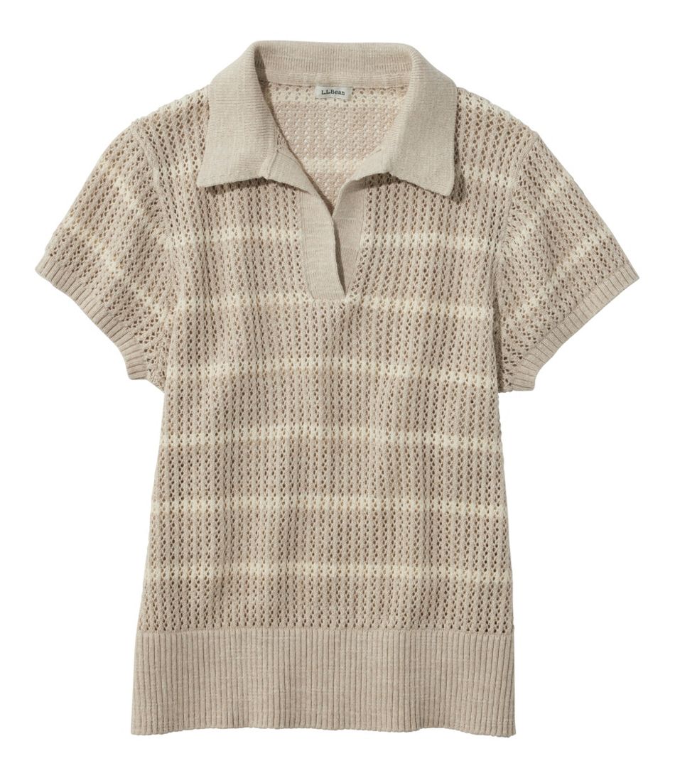 L.L.Bean On Sale | Women's Organic Cotton Slub Pointelle Sweater, Polo