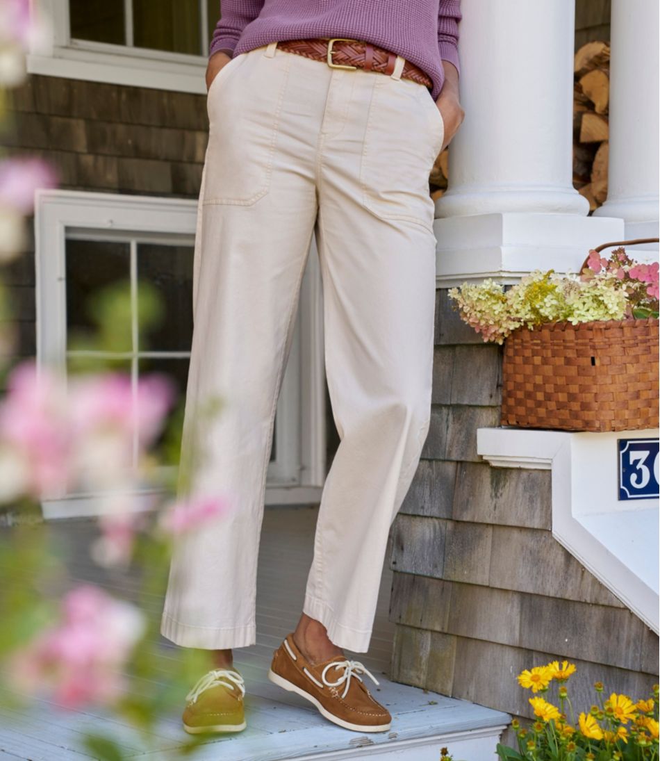 L.L.Bean Outlet | Women's 207 Vintage Cotton Canvas Pants, High-Rise Wide-Leg