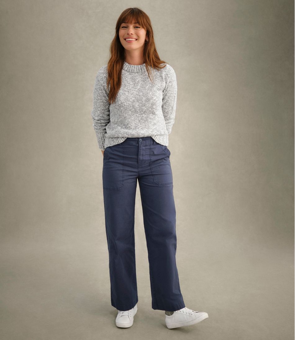 L.L.Bean Outlet | Women's 207 Vintage Cotton Canvas Pants, High-Rise Wide-Leg