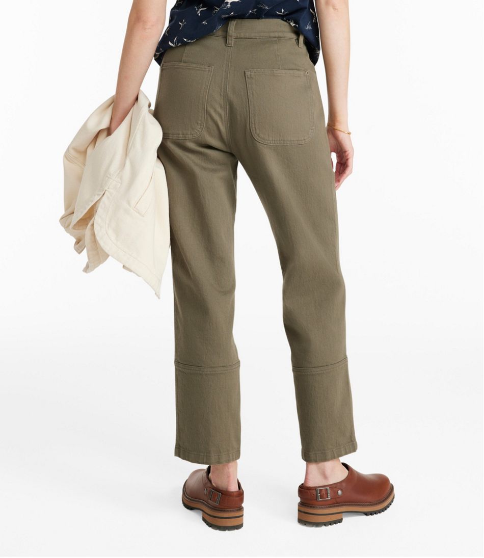 L.L.Bean Discount | Women's Signature Washed Cotton Barrel Pants, High-Rise Tapered Leg