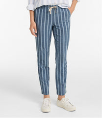 L.L.Bean On Sale | Women's Lakewashed Pull-On Chinos, Mid-Rise Tapered-Leg Chambray Ankle Pants