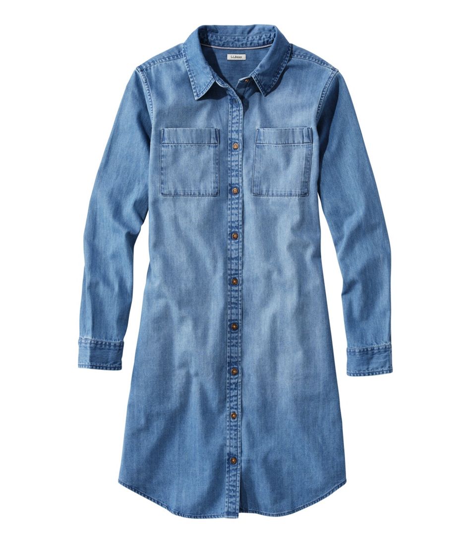 L.L.Bean Online | Women's L.L. Bean Heritage Washed Denim Shirt Dress