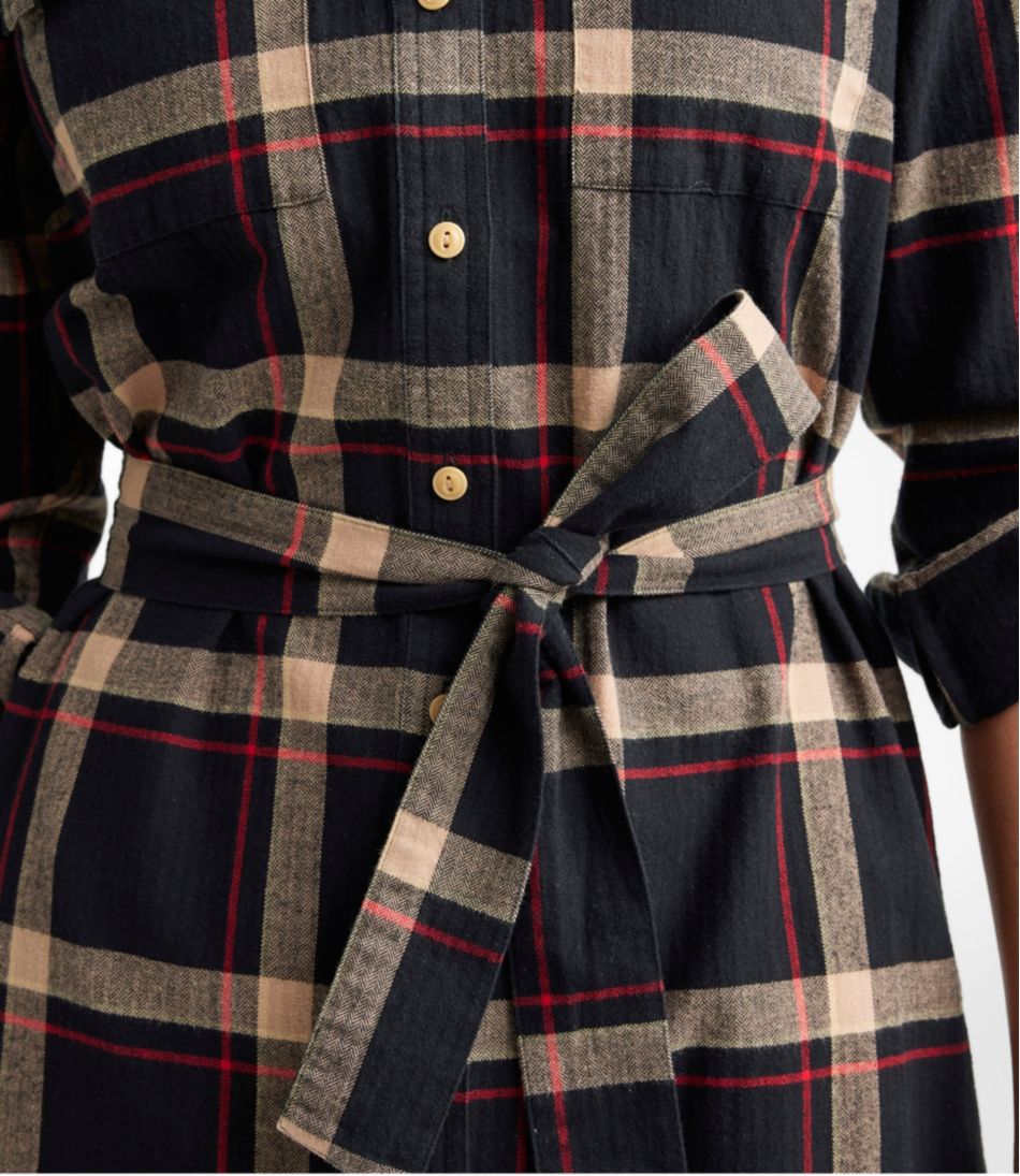 L.L.Bean Discount | Women's Signature Camp Flannel Shirt Dress, Button-Front