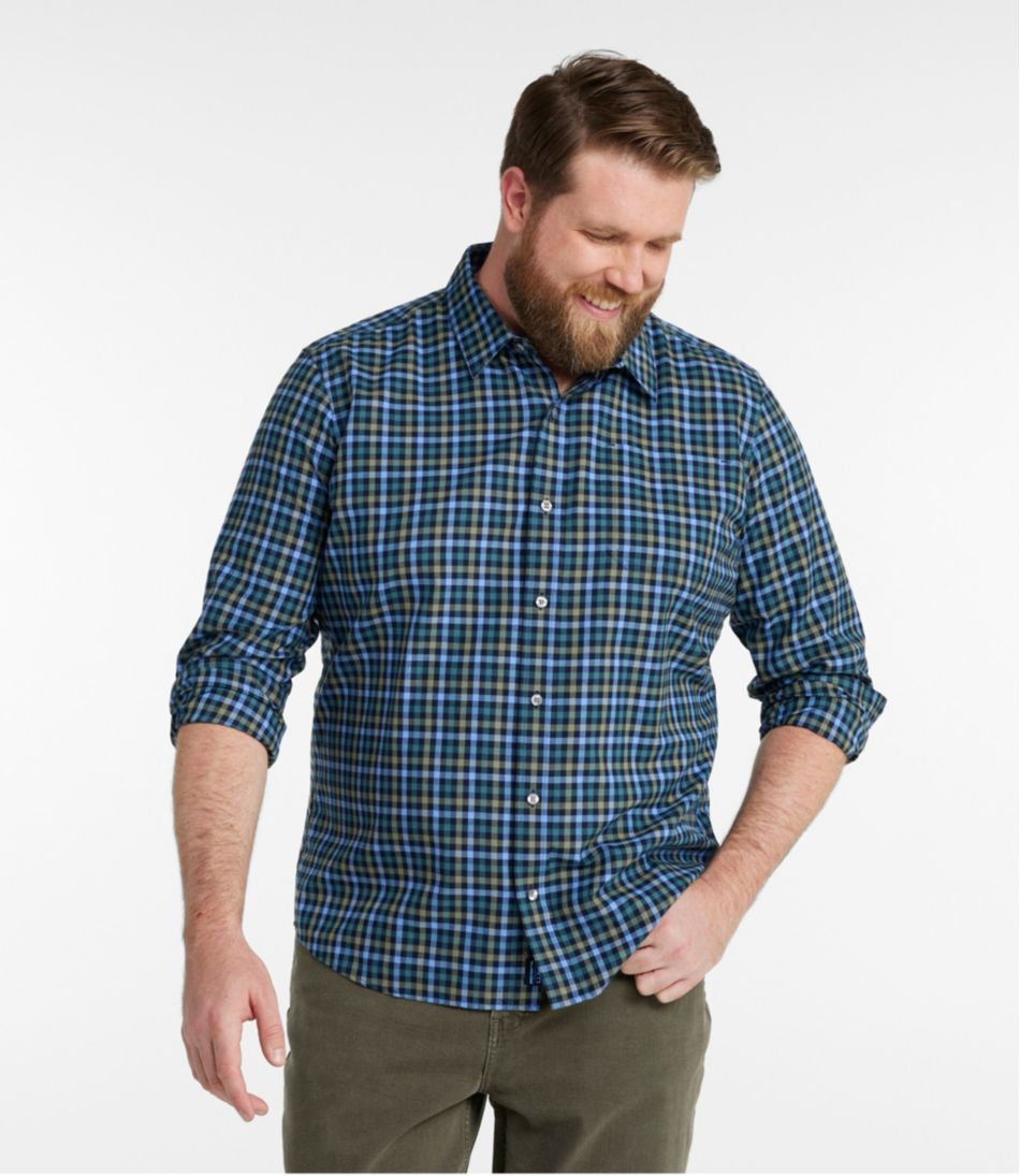 L.L.Bean Online | Men's Wrinkle-Free Ultrasoft Brushed Cotton Shirt, Long-Sleeve, Slightly Fitted Untucked Fit