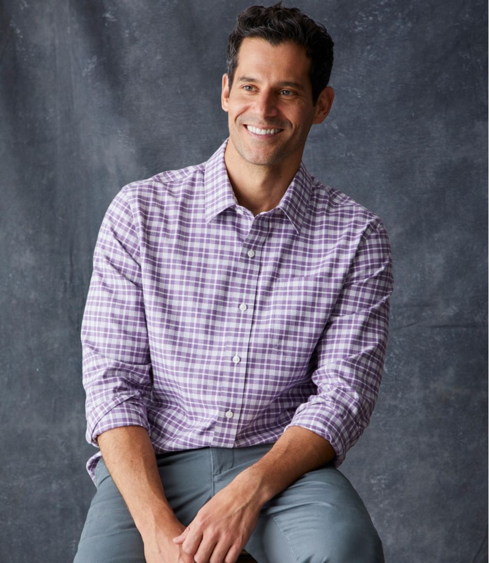 L.L.Bean Online | Men's Wrinkle-Free Ultrasoft Brushed Cotton Shirt, Long-Sleeve, Slightly Fitted Untucked Fit
