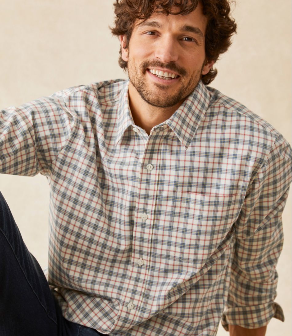 L.L.Bean Online | Men's Wrinkle-Free Ultrasoft Brushed Cotton Shirt, Long-Sleeve, Slightly Fitted Untucked Fit
