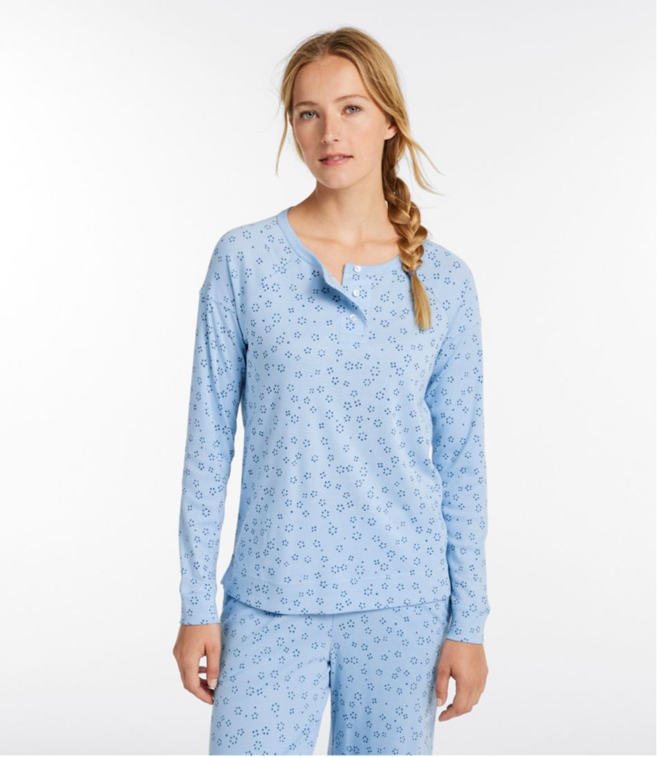 L.L.Bean Discount | Women's Restorative Sleepwear, Long-Sleeve Henley Print