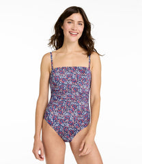 L.L.Bean Discount | Women's Coastal Essentials Swimwear, Bandeau Tanksuit Print