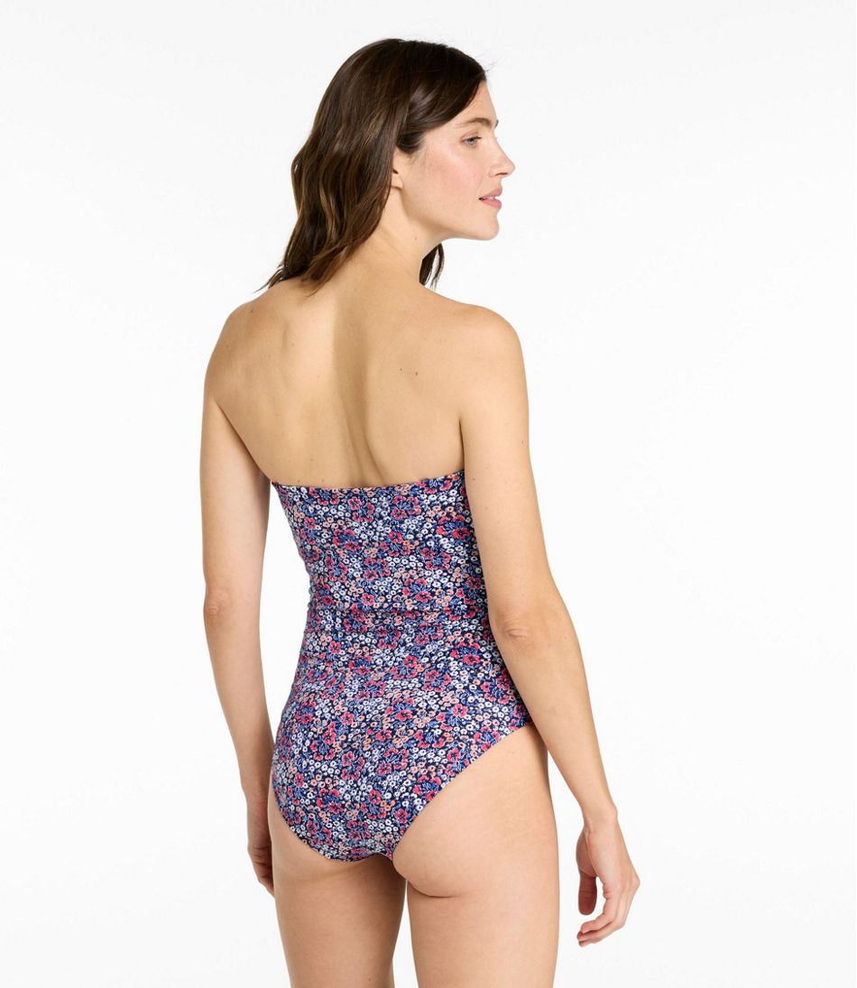 L.L.Bean Discount | Women's Coastal Essentials Swimwear, Bandeau Tanksuit Print