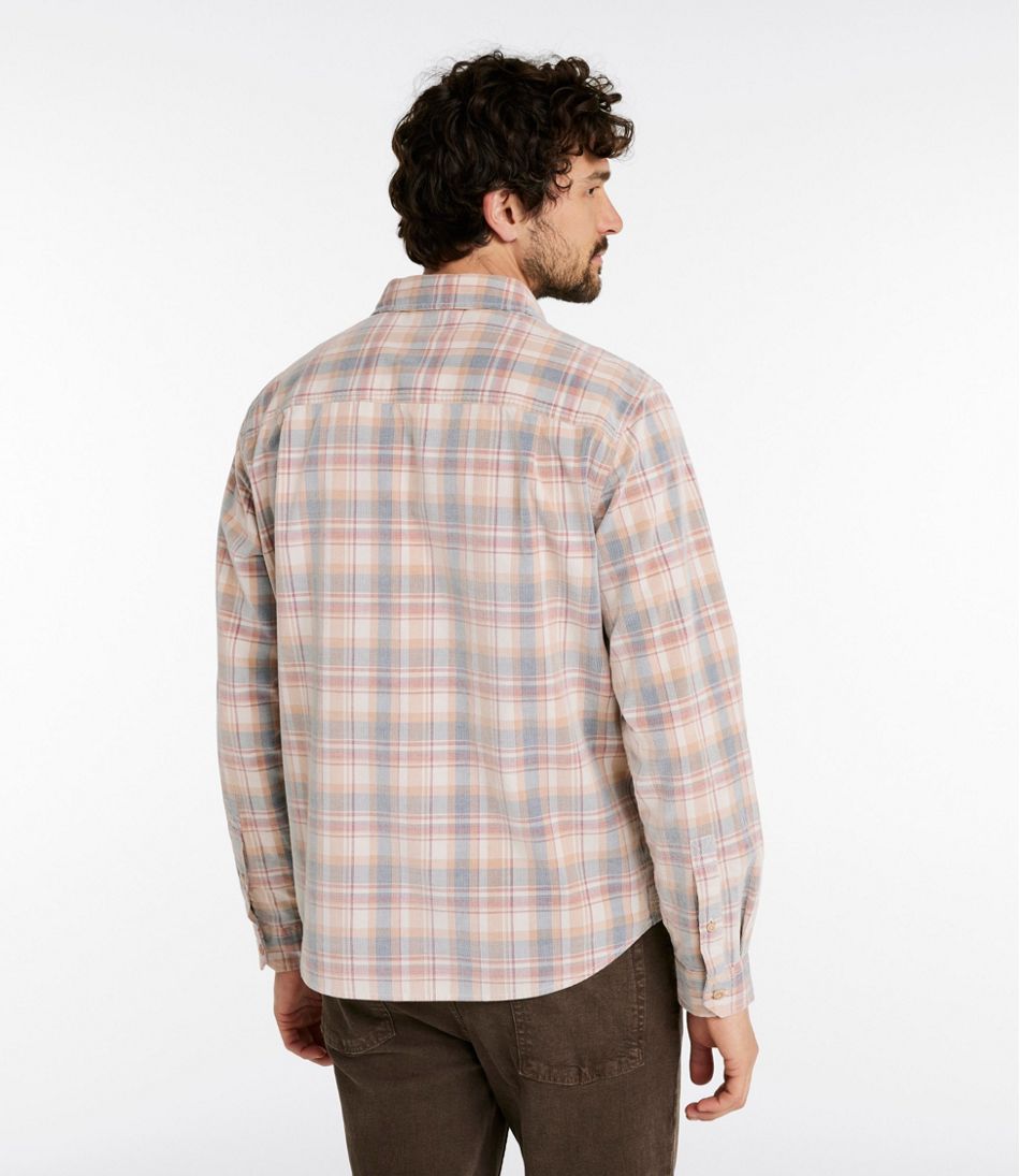 L.L.Bean For Sale | Men's Sunwashed Corduroy Shirt, Slightly Fitted Untucked Fit, Plaid