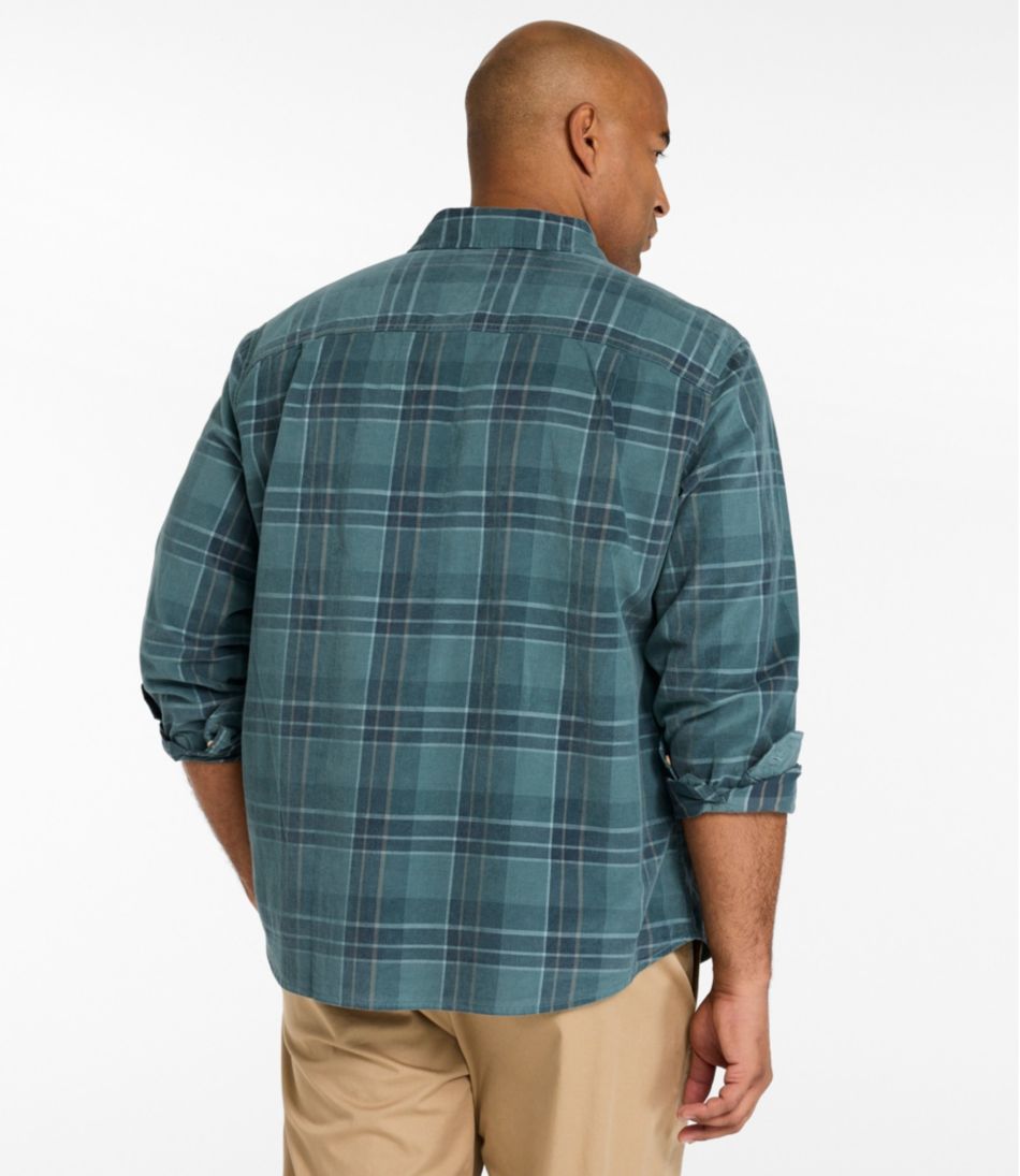 L.L.Bean For Sale | Men's Sunwashed Corduroy Shirt, Slightly Fitted Untucked Fit, Plaid