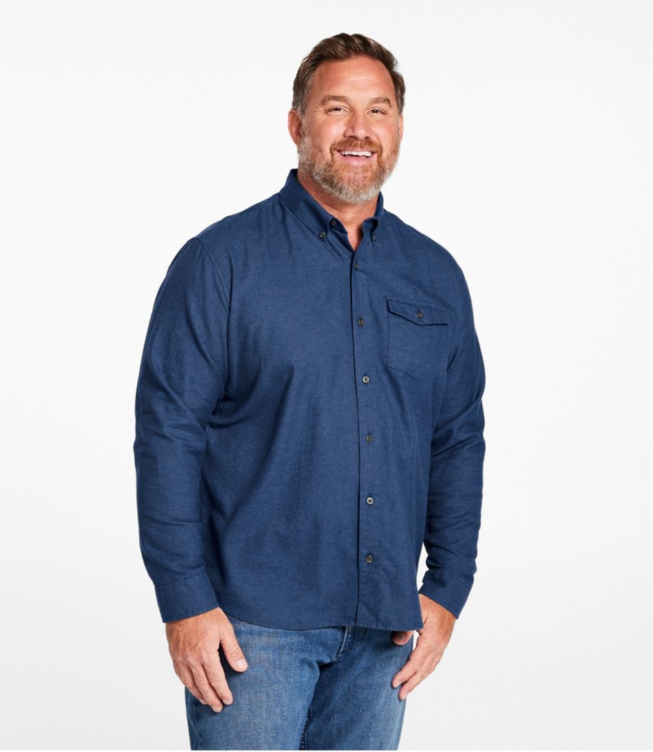 L.L.Bean Discount | Men's Brushed Jaspé Twill Shirt, Traditional Untucked Fit