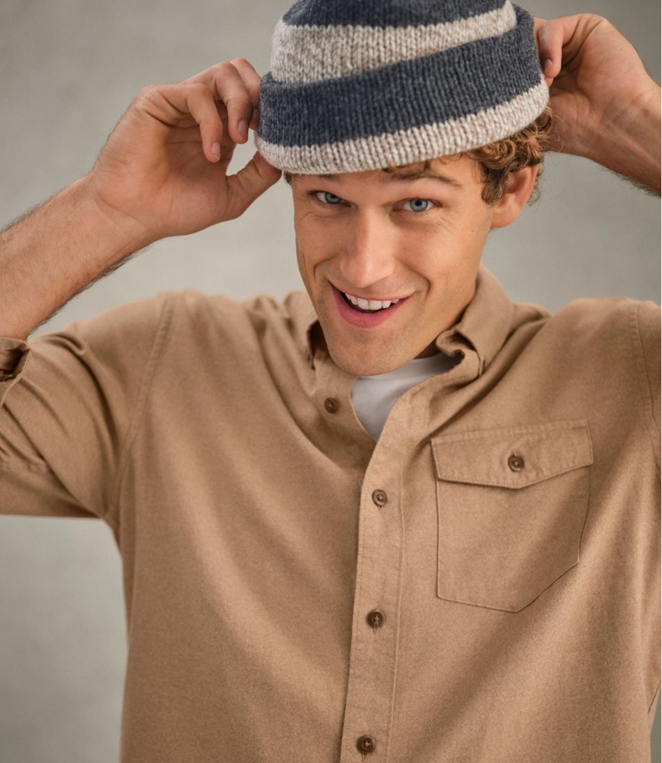 L.L.Bean Discount | Men's Brushed Jaspé Twill Shirt, Traditional Untucked Fit