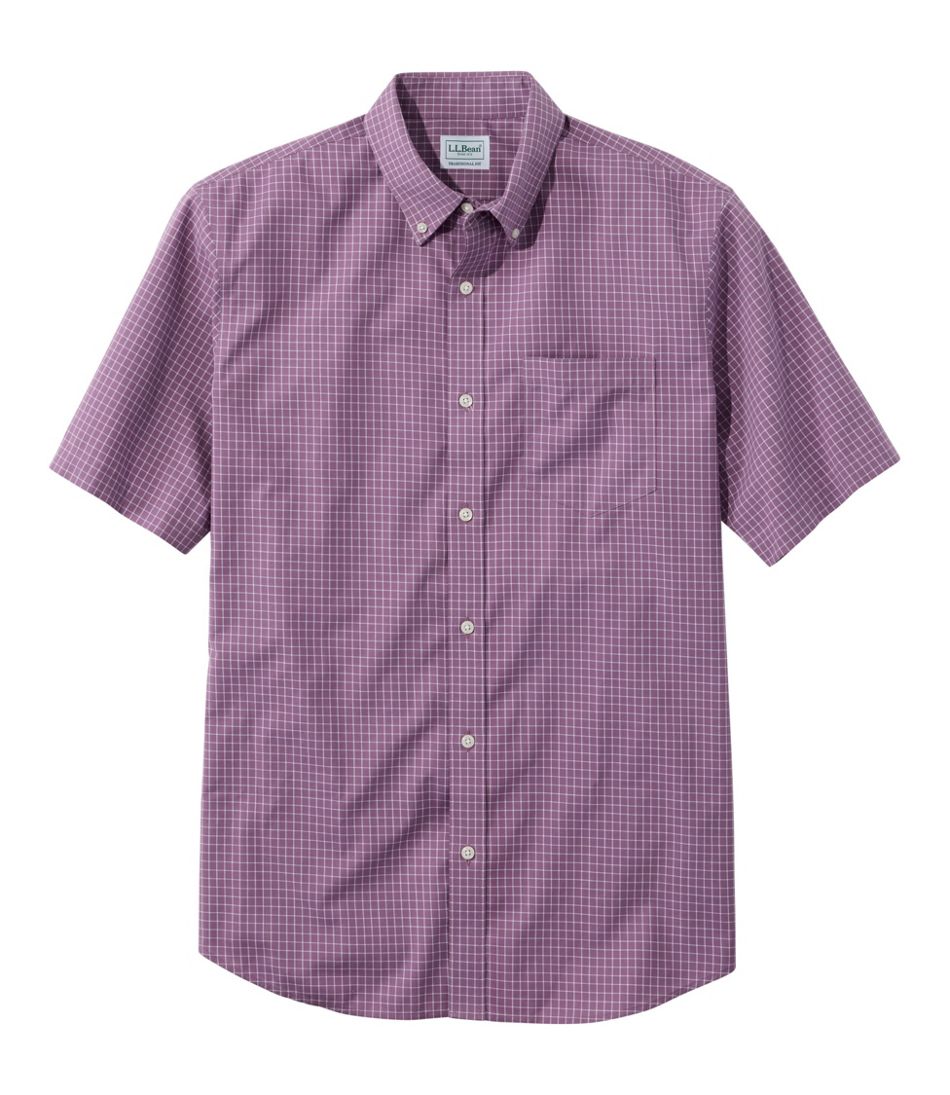 L.L.Bean Sale | Men's Wrinkle-Free Kennebunk Sport Shirt, Traditional Fit Short-Sleeve Check
