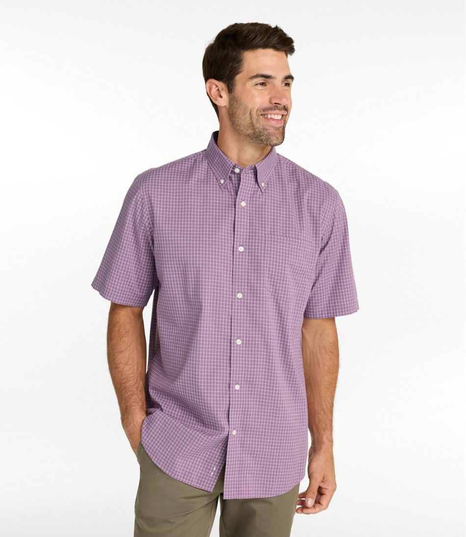 L.L.Bean Sale | Men's Wrinkle-Free Kennebunk Sport Shirt, Traditional Fit Short-Sleeve Check