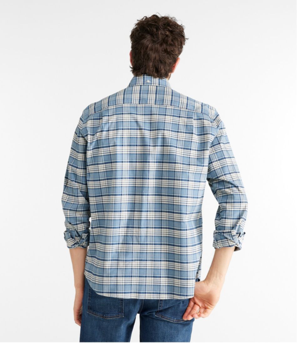 L.L.Bean Outlet | Men's Comfort Stretch® Oxford Shirt, Traditional Untucked Fit, Plaid