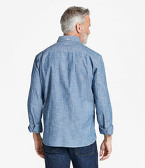 L.L.Bean Sale | Men's Comfort Stretch® Chambray Shirt, Traditional Untucked Fit, Long-Sleeve