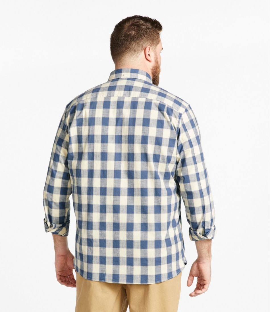 L.L.Bean US | Men's Comfort Stretch® Chambray Shirt, Traditional Untucked Fit, Long-Sleeve, Print