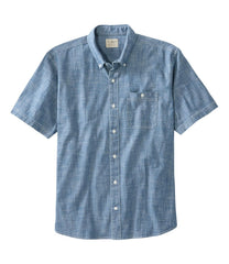 L.L.Bean Online | Men's Comfort Stretch® Chambray Shirt, Traditional Untucked Fit, Short-Sleeve