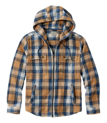 L.L.Bean Sale | Men's 1912 Field Flannel Shirt, Hooded, Slightly Fitted Untucked Fit, Plaid